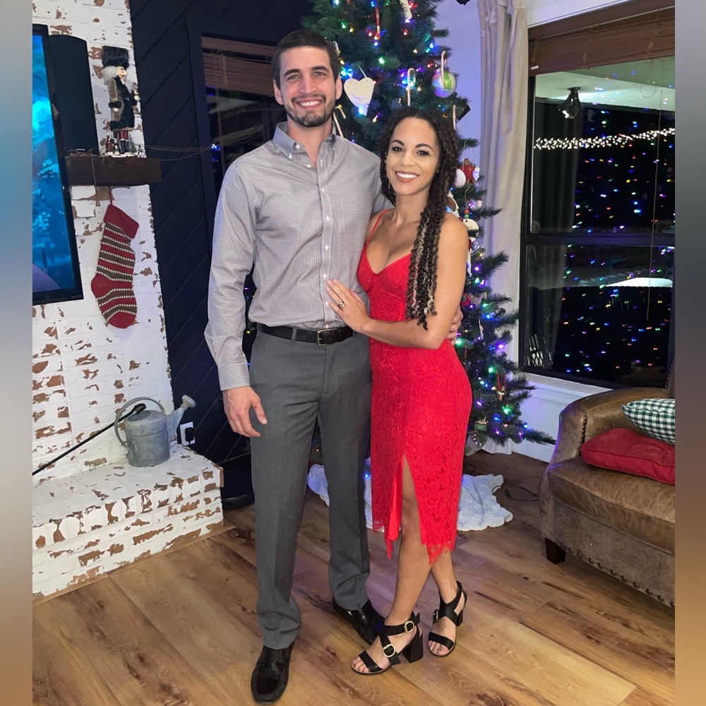 Red Lulu’s lace midi dress